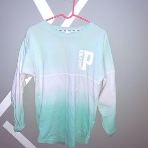 Blue fading long sleeve pink